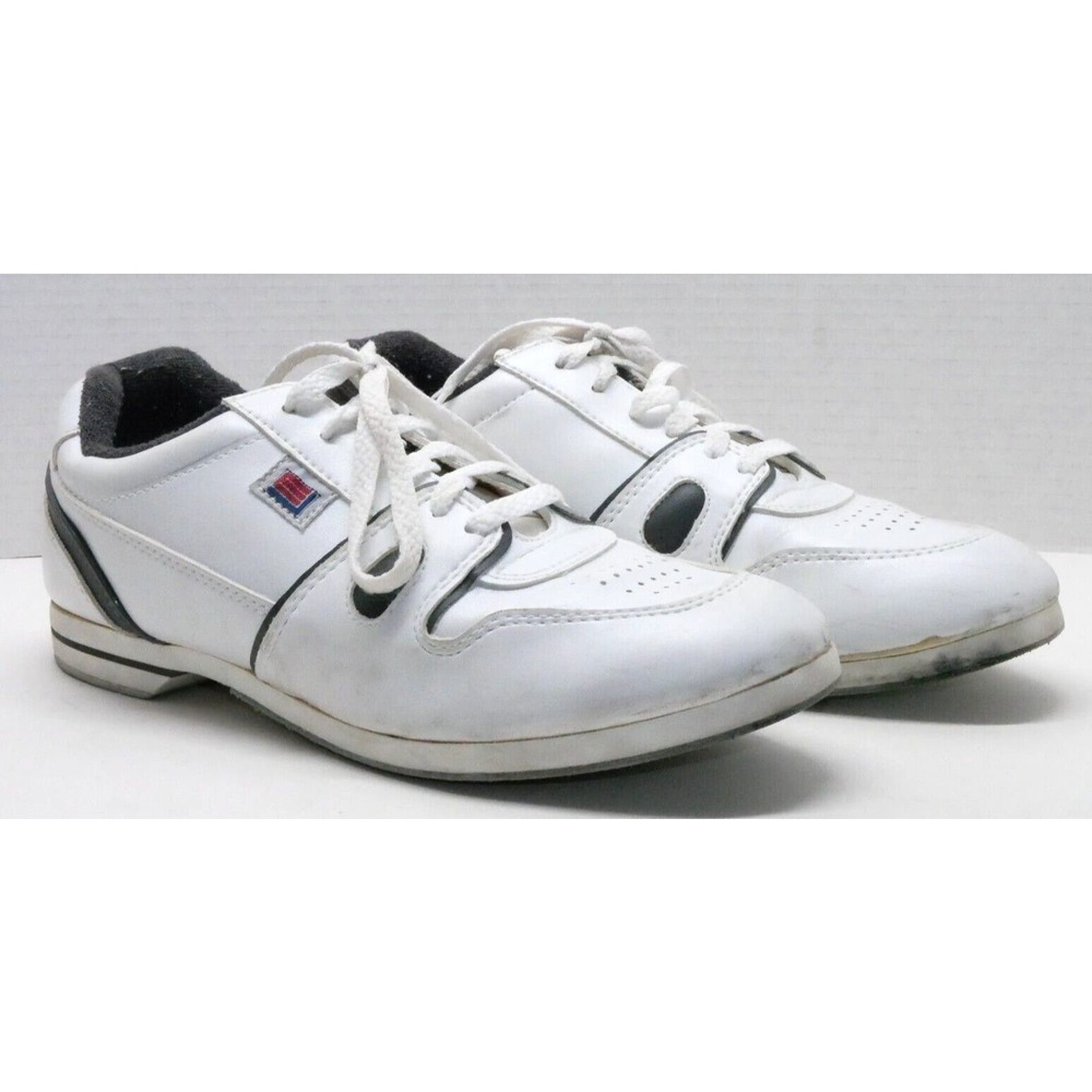 VTG Endicott Johnson White Blue Bowling Sneakers Shoes Size 7 1/2 Pre-owned